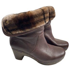 Ugg Women's Cora Lynn Brown Leather Cuffable Ankle Boots Size 7M (10003571) EUC